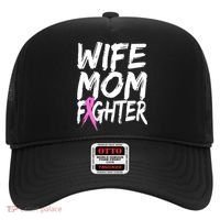 Wife Mom Fighter Breast Cancer Awareness Hat thumb 0