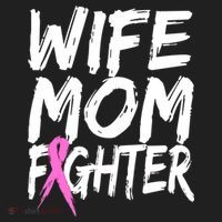 Wife Mom Fighter Breast Cancer Awareness Hat thumb 2
