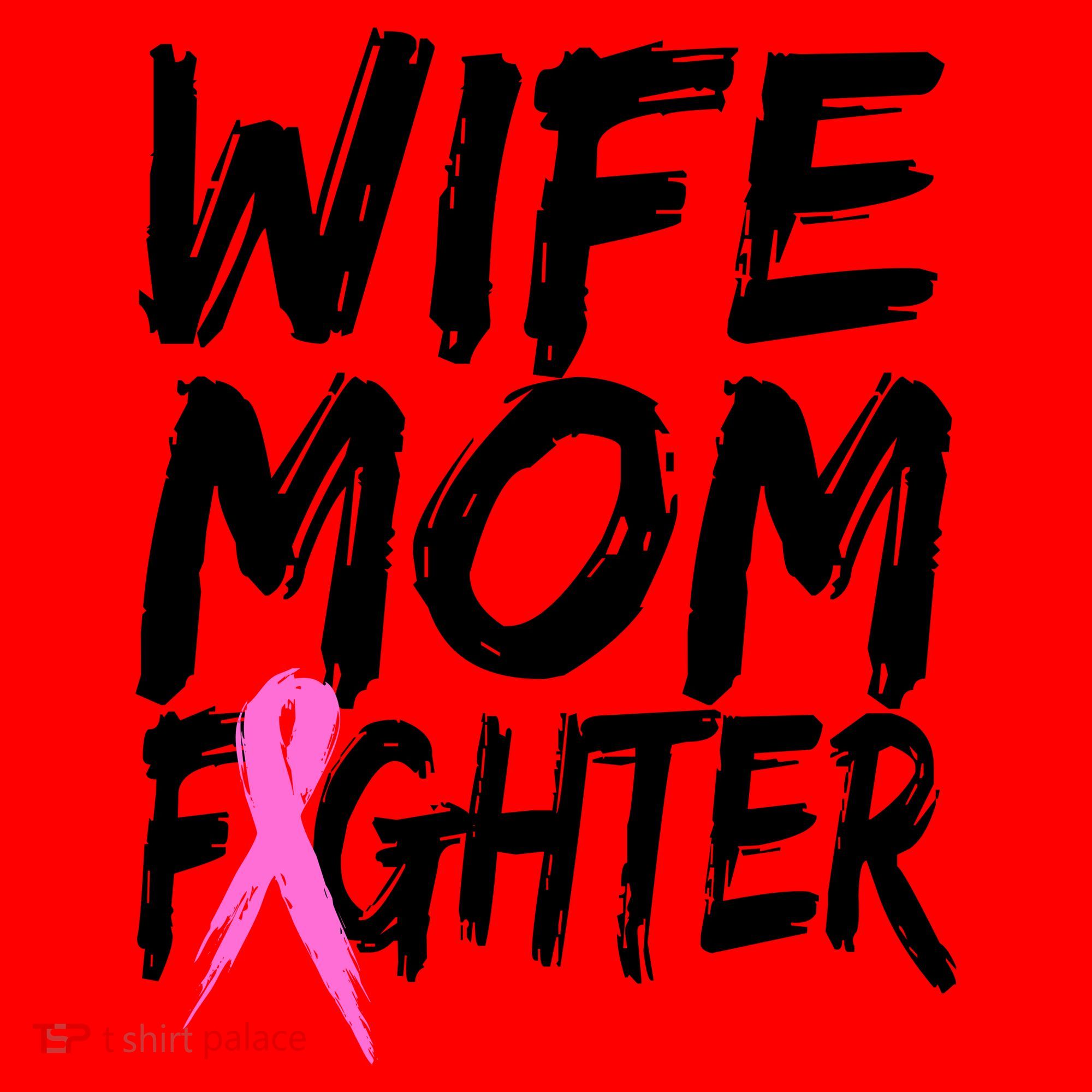 Wife Mom Fighter Breast Cancer Awareness Santa Hat
