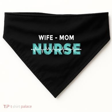 Wife Mom Nurse Pulse USA-Made Doggie Bandana