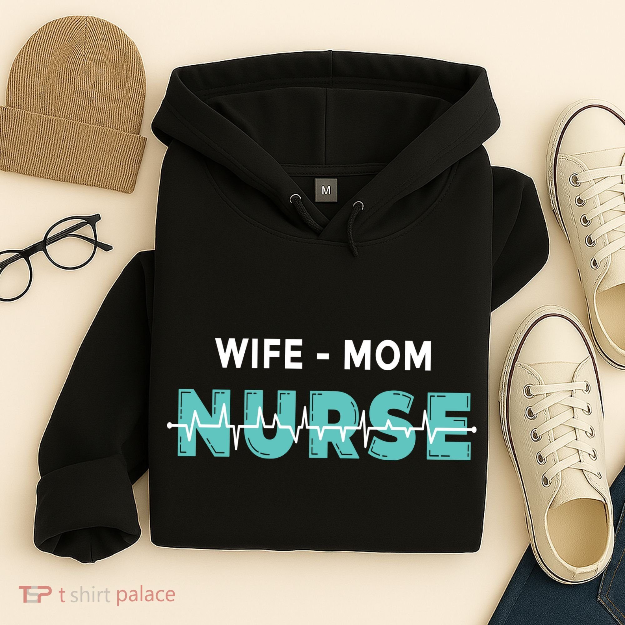 Wife Mom Nurse Pulse Hoodie