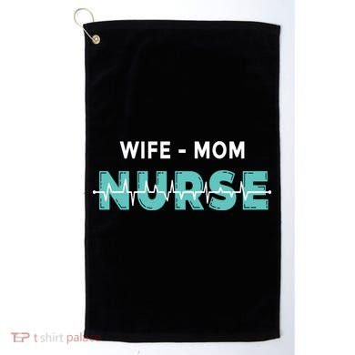 Wife Mom Nurse Pulse Golf Towel
