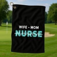 Wife Mom Nurse Pulse Golf Towel thumb 1