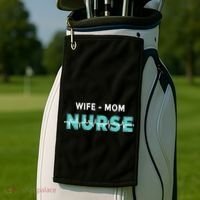 Wife Mom Nurse Pulse Golf Towel thumb 2
