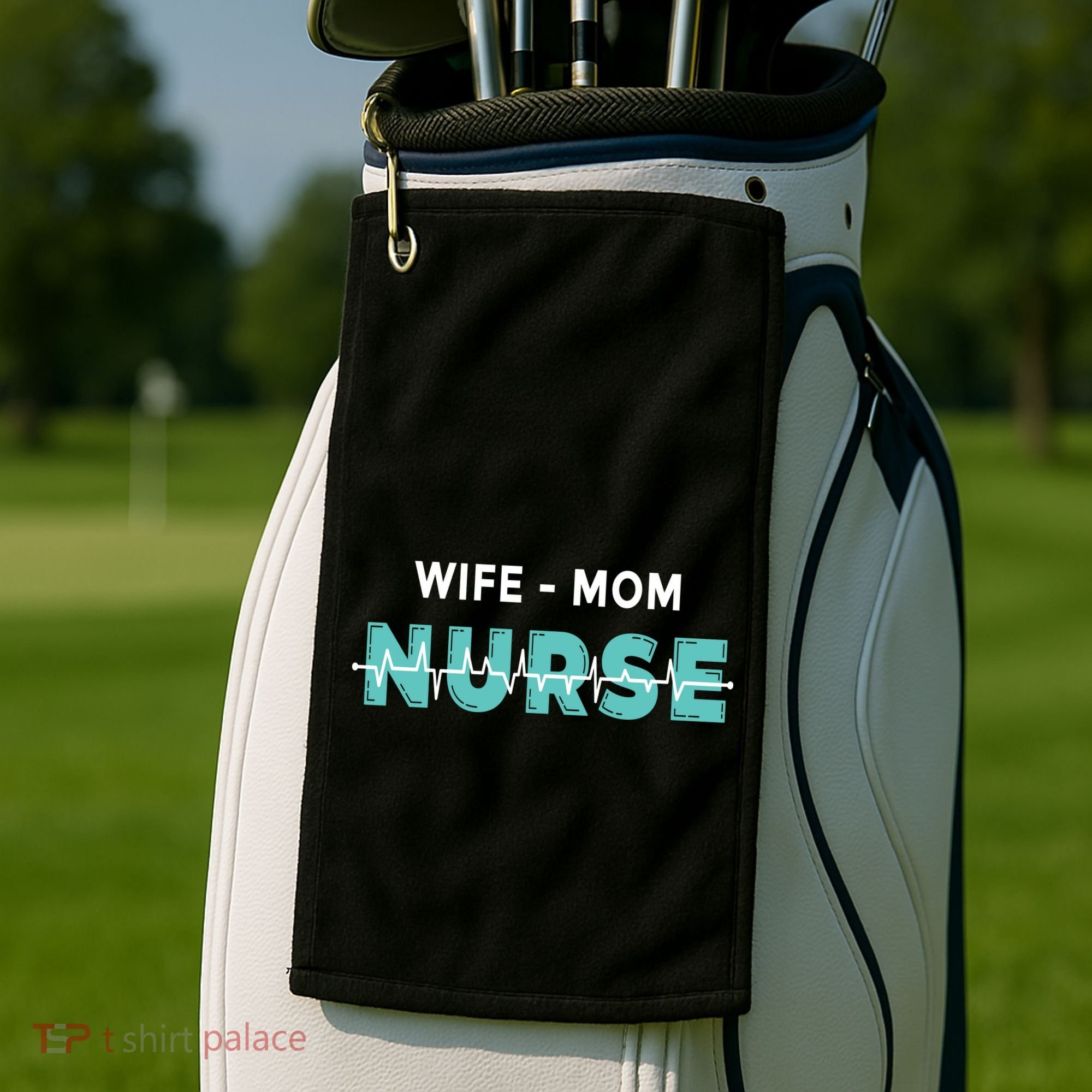 Wife Mom Nurse Pulse Golf Towel