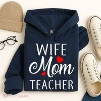 Wife Mom Teacher  Hoodie thumb 4