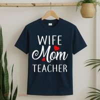Wife Mom Teacher  T-Shirt thumb 2