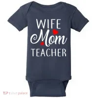 Wife Mom Teacher  Baby Bodysuit thumb 0