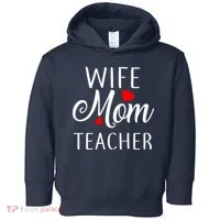 Wife Mom Teacher  Toddler Hoodie thumb 0