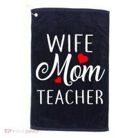 Wife Mom Teacher  Golf Towel thumb 0