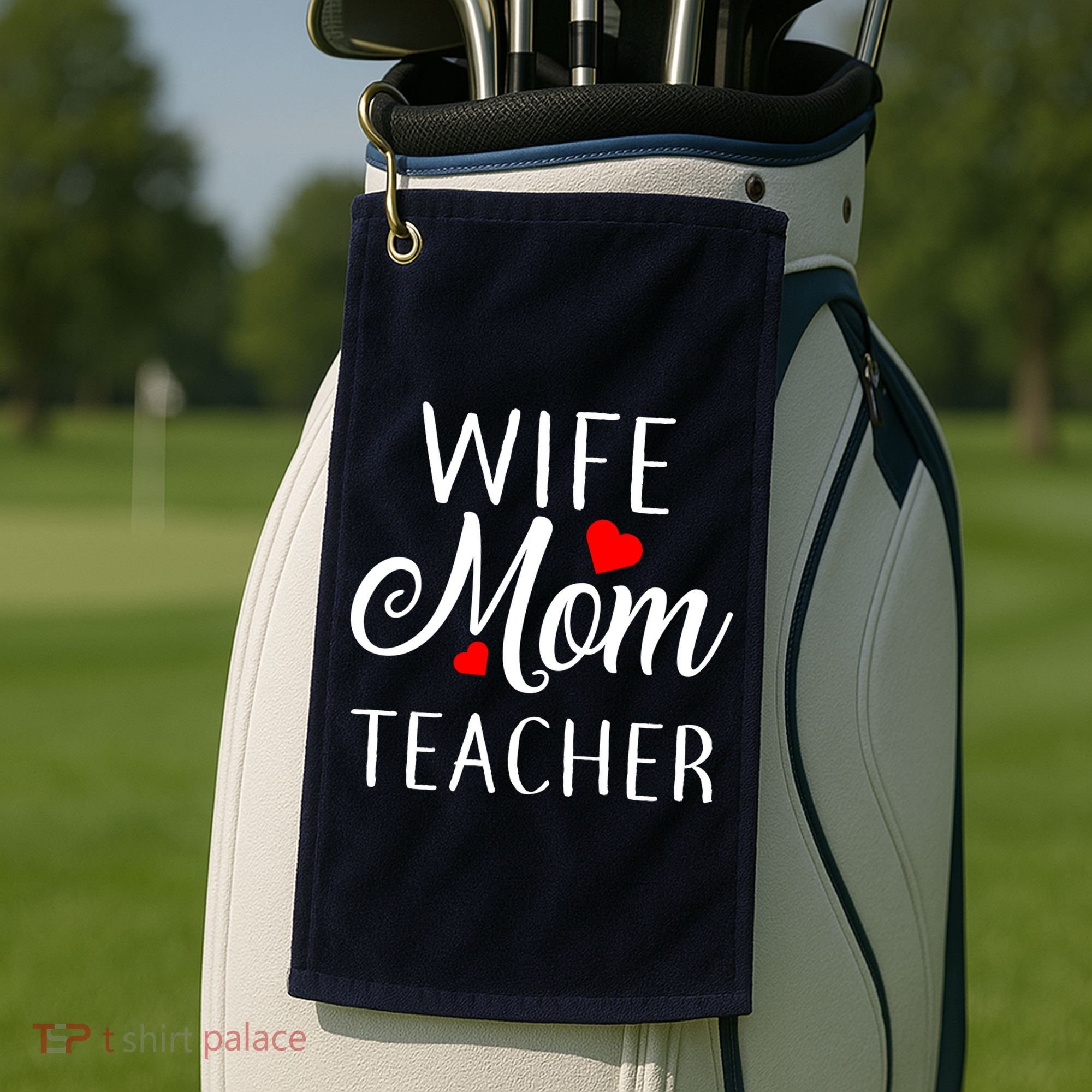 Wife Mom Teacher  Golf Towel