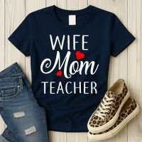 Wife Mom Teacher  Women's T-Shirt thumb 3