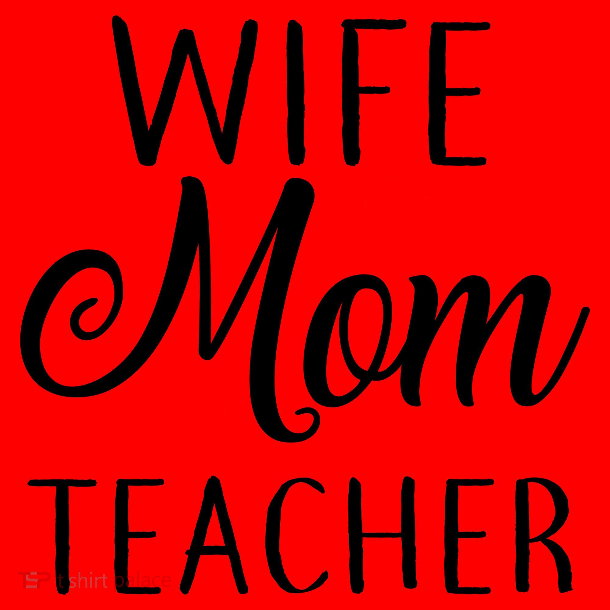 Wife Mom Teacher  Santa Hat