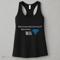 Wifi - Turns Me On Funny Women's Tank Top thumb 3