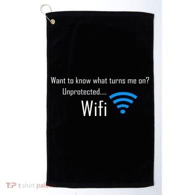 Wifi - Turns Me On Funny Golf Towel