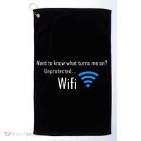Wifi - Turns Me On Funny Golf Towel thumb 0
