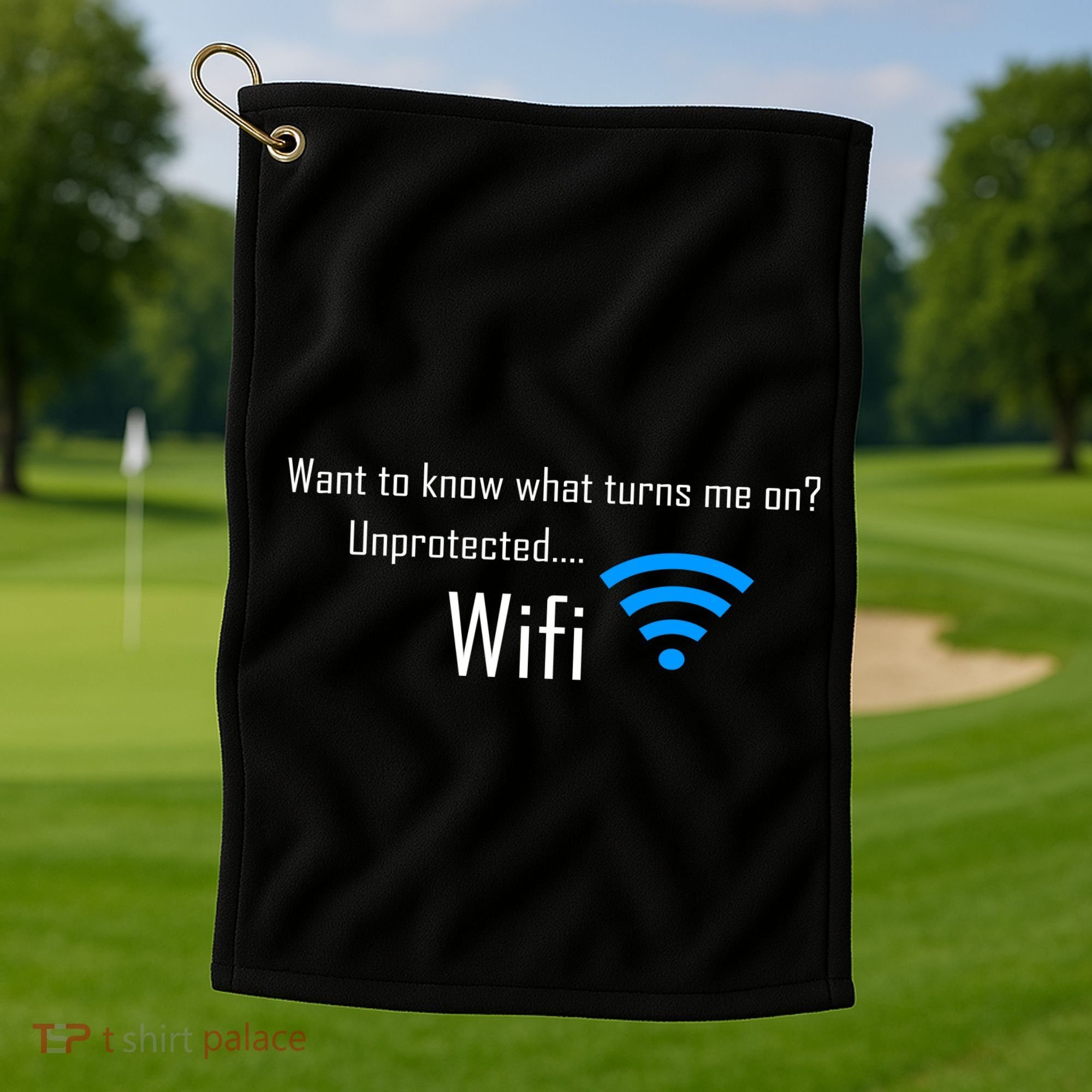 Wifi - Turns Me On Funny Golf Towel