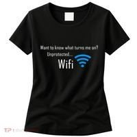 Wifi - Turns Me On Funny Women's T-Shirt thumb 0