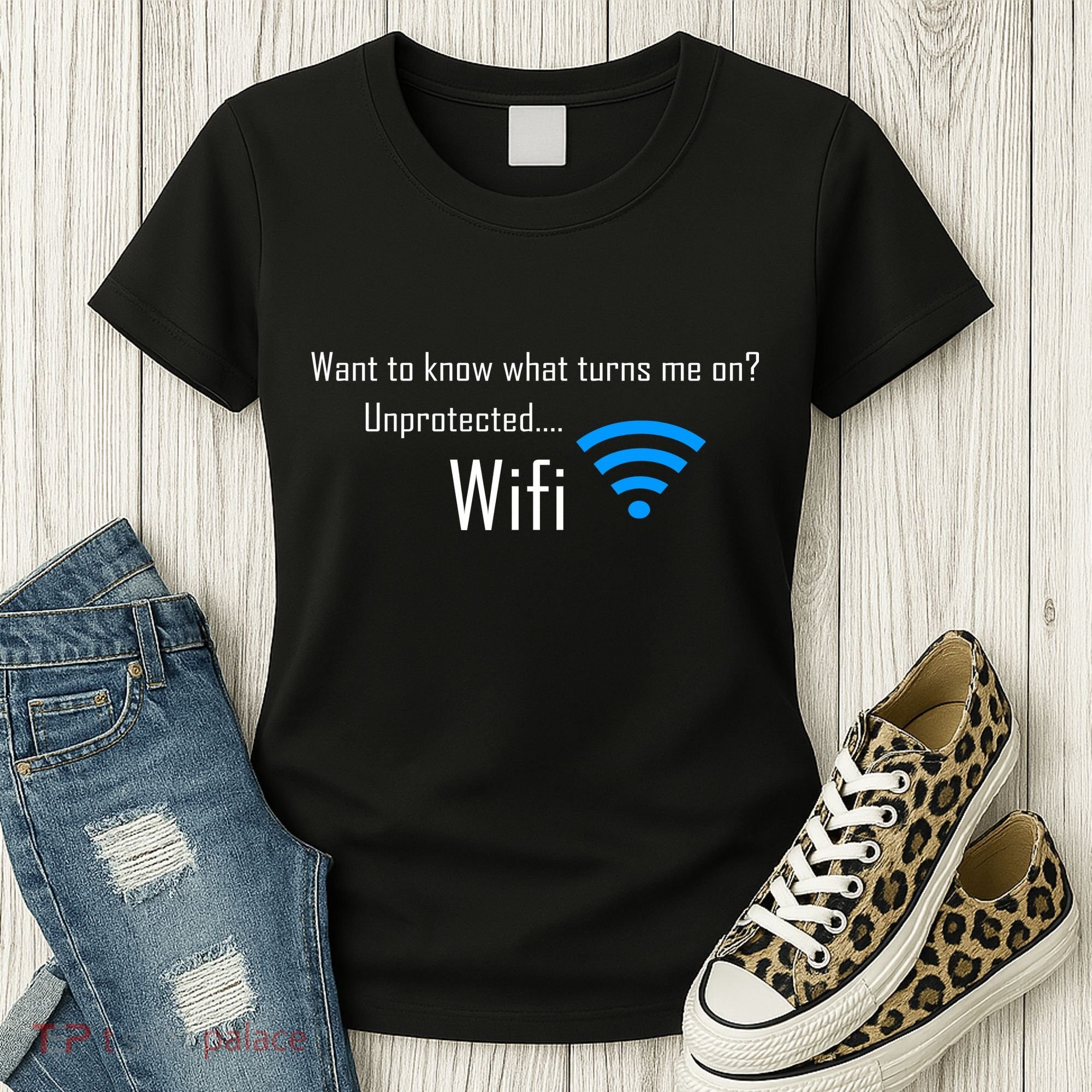 Wifi - Turns Me On Funny Women's T-Shirt