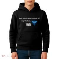 Wifi - Turns Me On Funny Kids Hoodie thumb 4