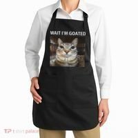 Wait IM Goated Silly Cat Meme Apron thumb 2
