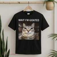 Wait IM Goated Silly Cat Meme T-Shirt thumb 2