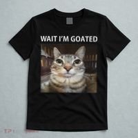 Wait IM Goated Silly Cat Meme T-Shirt thumb 5
