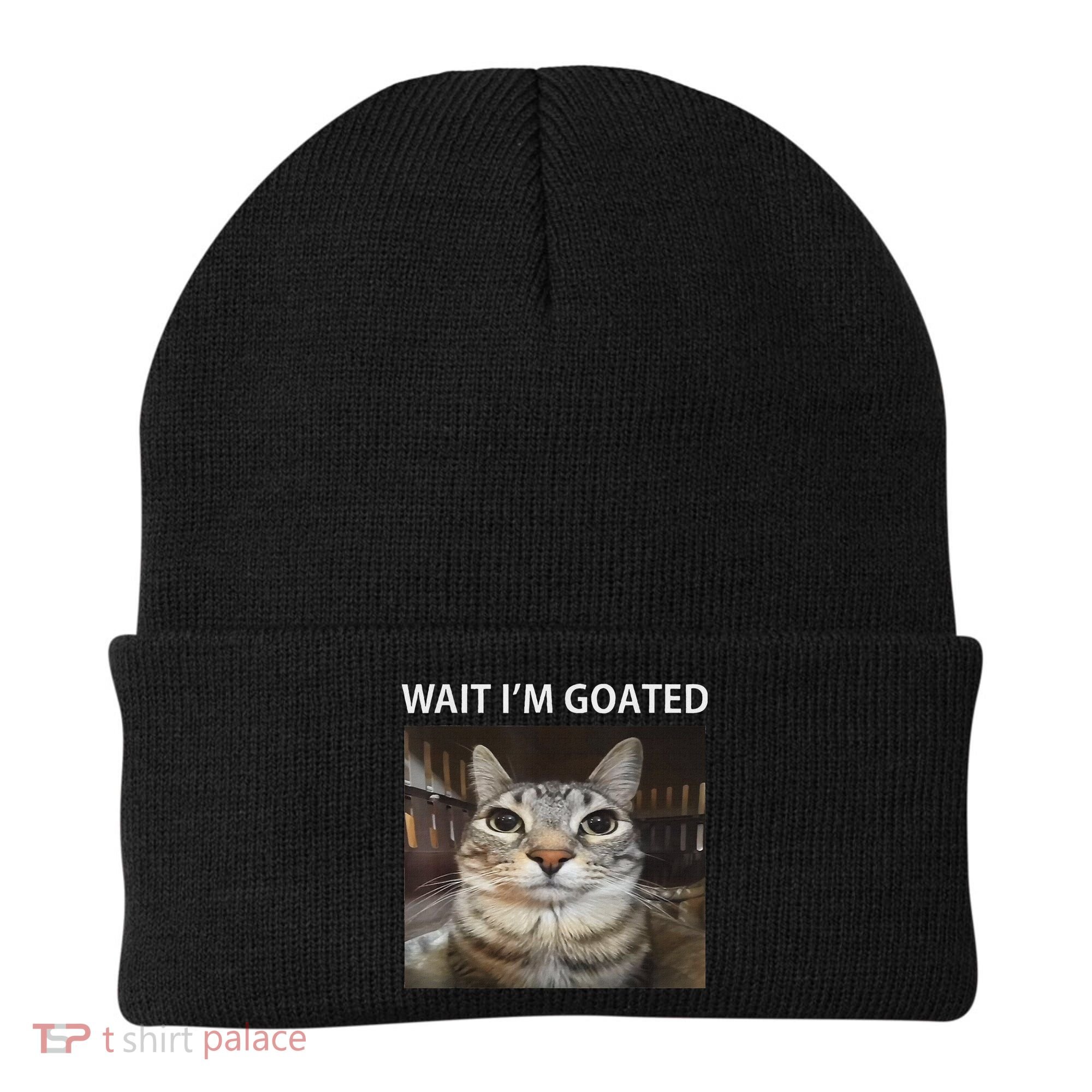 Wait IM Goated Silly Cat Meme Beanie