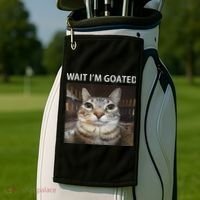 Wait IM Goated Silly Cat Meme Golf Towel thumb 2