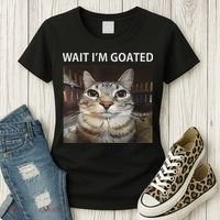 Wait IM Goated Silly Cat Meme Women's T-Shirt thumb 3
