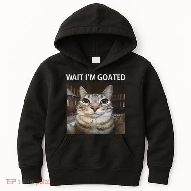 Wait IM Goated Silly Cat Meme Kids Hoodie