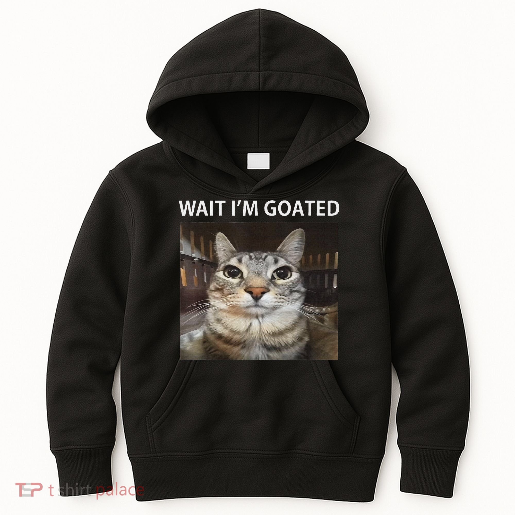 Wait IM Goated Silly Cat Meme Kids Hoodie