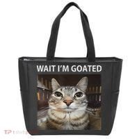 Wait IM Goated Silly Cat Meme Tote Bag thumb 0