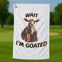 Wait I’M Goated Epic Goat Beer Funny Gift For Goated Beer Lovers Golf Towel thumb 1