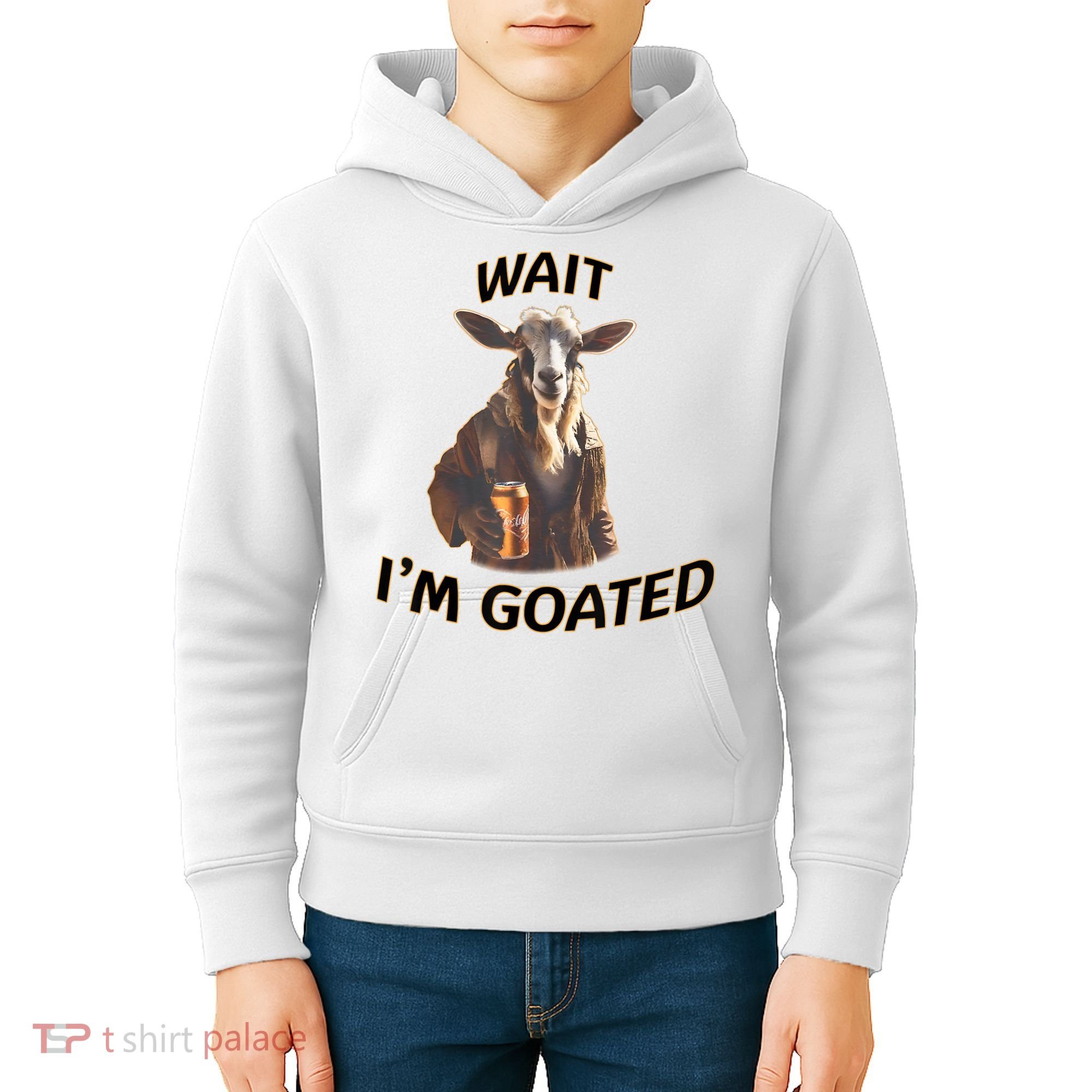 Wait I’M Goated Epic Goat Beer Funny Gift For Goated Beer Lovers Kids Hoodie