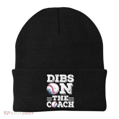 Womens Ive Got Dibs On The Coach Funny Baseball Coach Beanie
