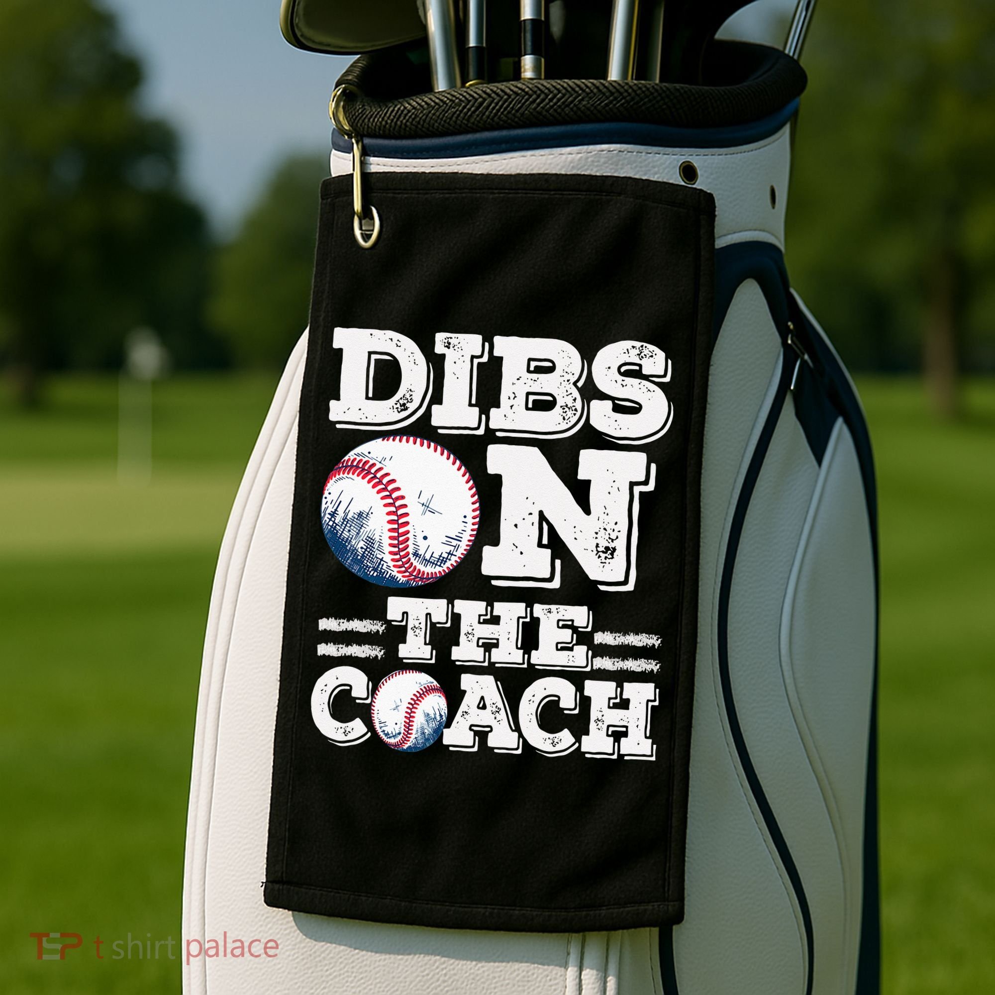 Womens Ive Got Dibs On The Coach Funny Baseball Coach Golf Towel