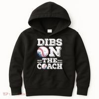Womens Ive Got Dibs On The Coach Funny Baseball Coach Kids Hoodie thumb 0