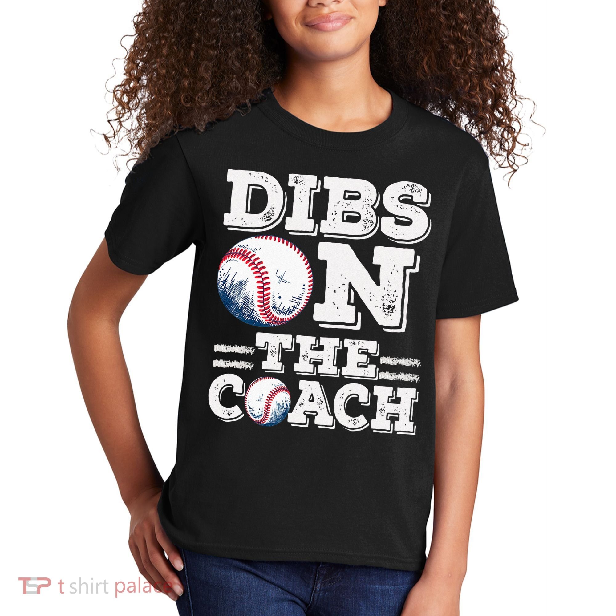 Womens Ive Got Dibs On The Coach Funny Baseball Coach Kids T-Shirt