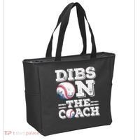 Womens Ive Got Dibs On The Coach Funny Baseball Coach Tote Bag thumb 2