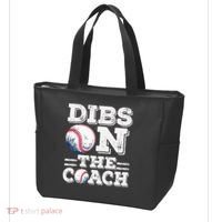 Womens Ive Got Dibs On The Coach Funny Baseball Coach Tote Bag thumb 3