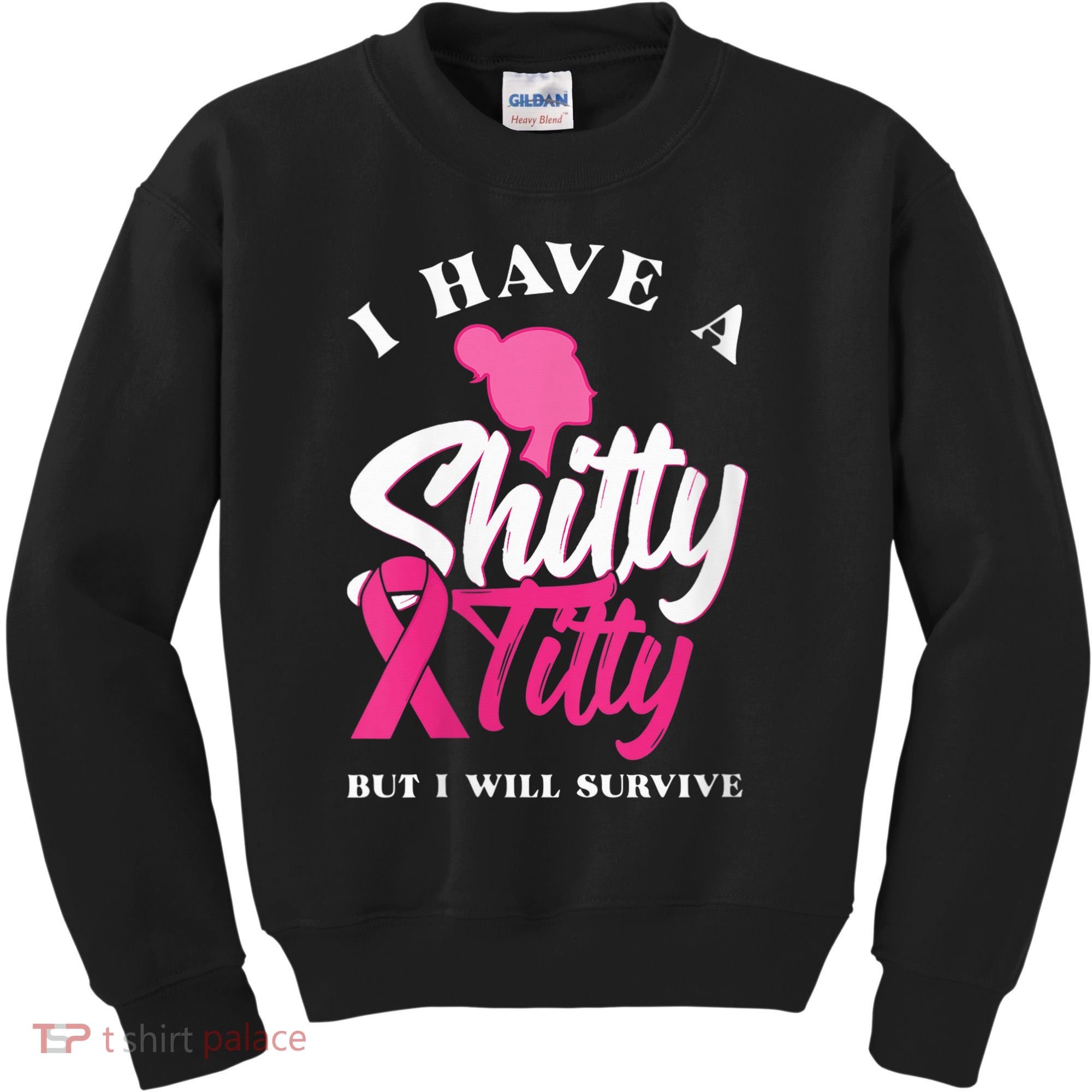Wo I Have A Shitty Titty But I Will Survive Breast Cancer Kids Sweatshirt