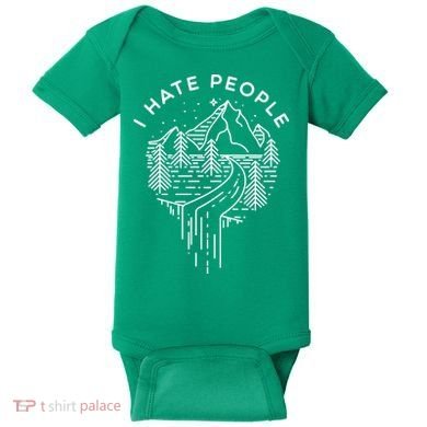 Words I Hate People Adventure Mountains Nature Baby Bodysuit
