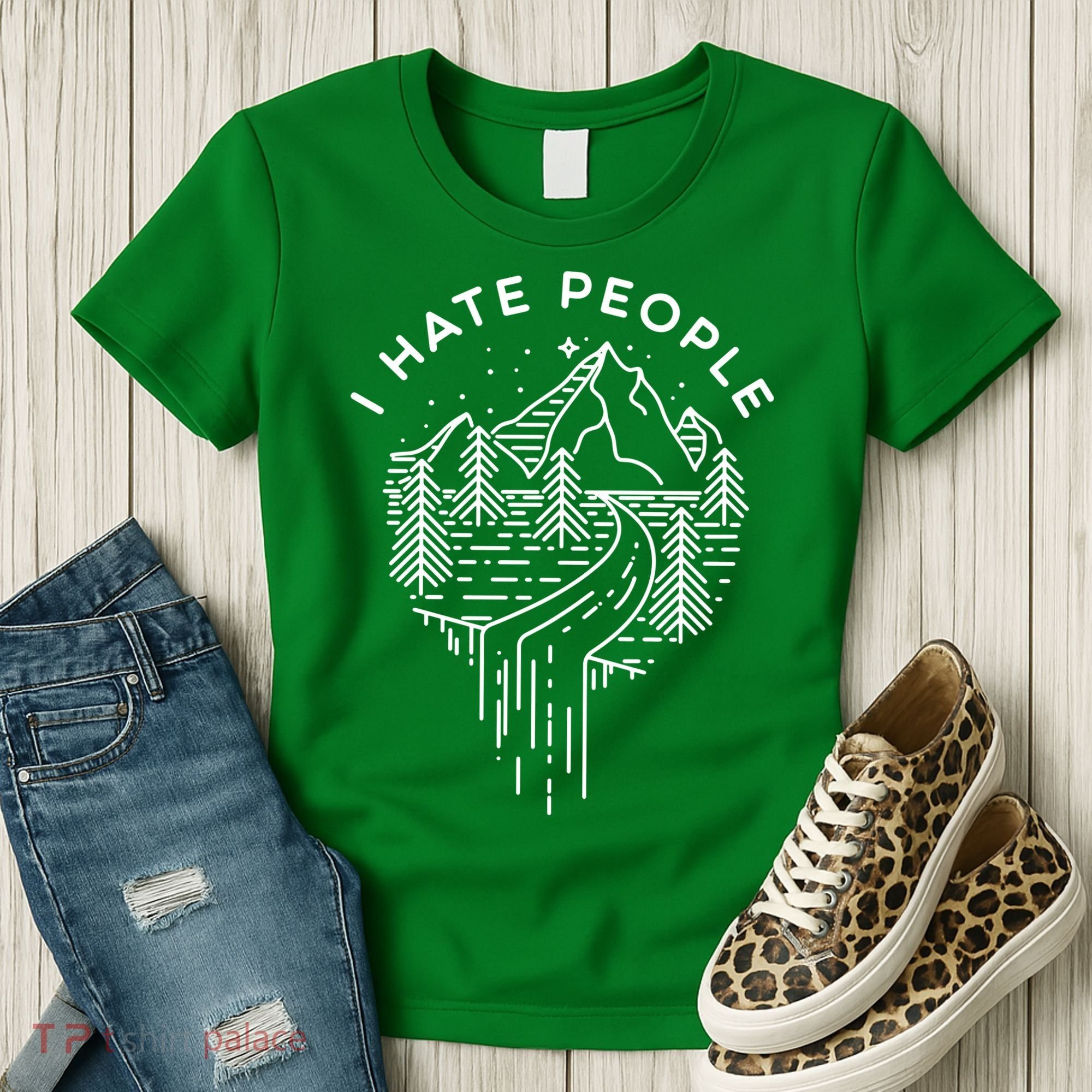 Words I Hate People Adventure Mountains Nature Women's T-Shirt