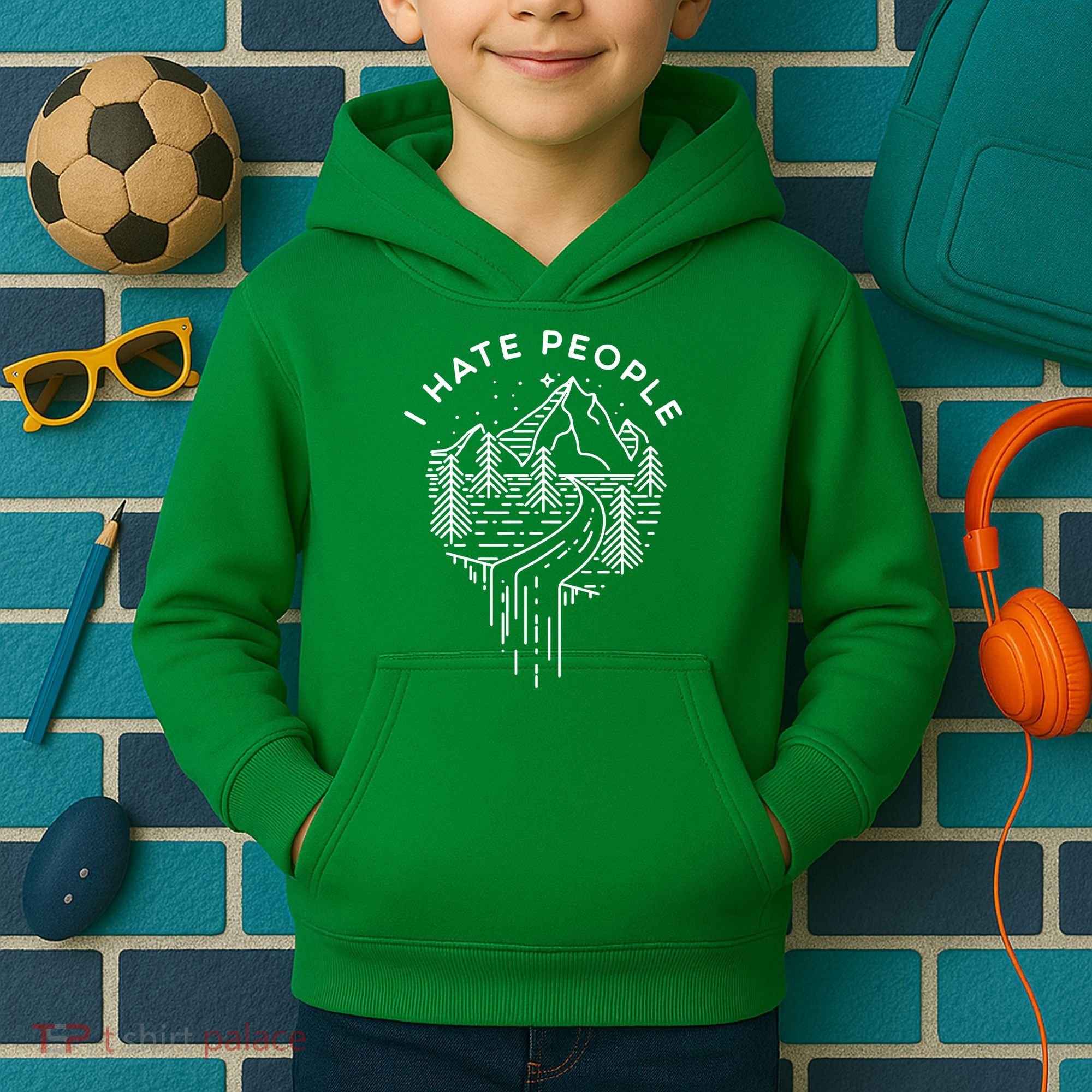 Words I Hate People Adventure Mountains Nature Kids Hoodie