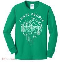 Words I Hate People Adventure Mountains Nature Kids Long Sleeve Shirt thumb 0