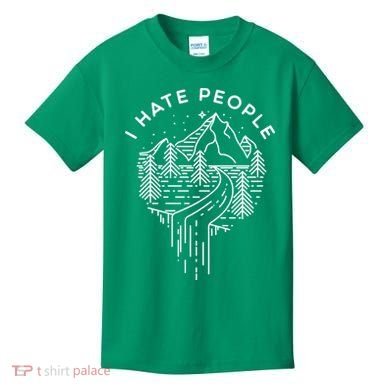 Words I Hate People Adventure Mountains Nature Kids T-Shirt