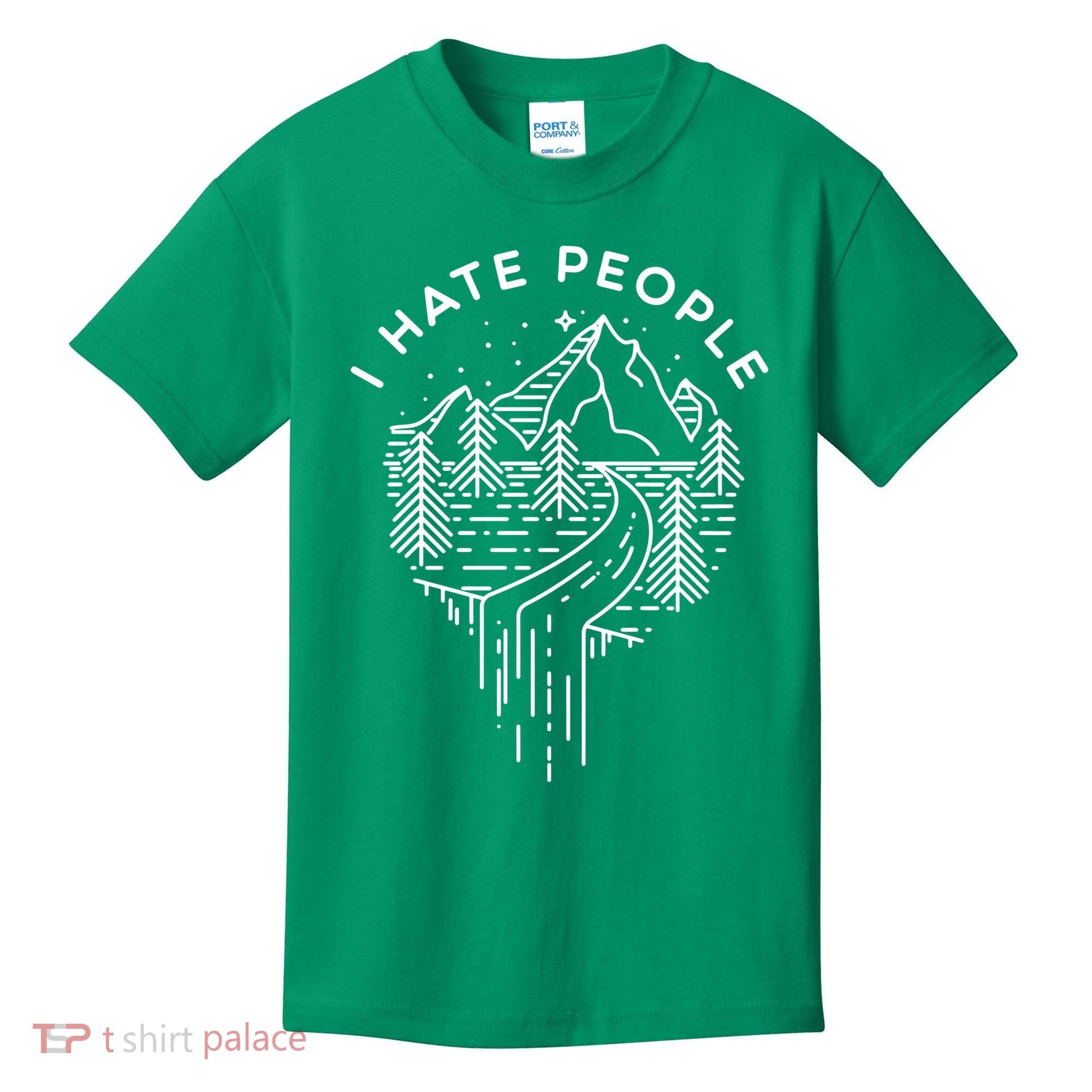 Words I Hate People Adventure Mountains Nature Kids T-Shirt