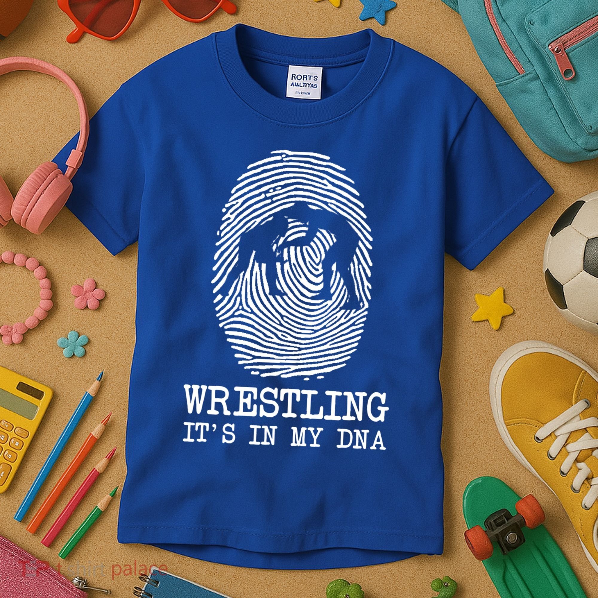 Wrestling It's In My Dna Fun For Wrestlers Grapplers Gift Kids T-Shirt