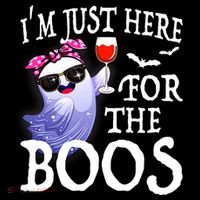 Women Im Just Here For The Boos Cute Halloween Ghost Wine Coffee Mug thumb 5